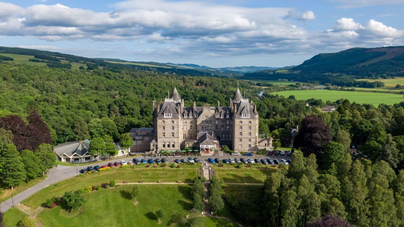 Atholl Palace Hotel Front Drone View