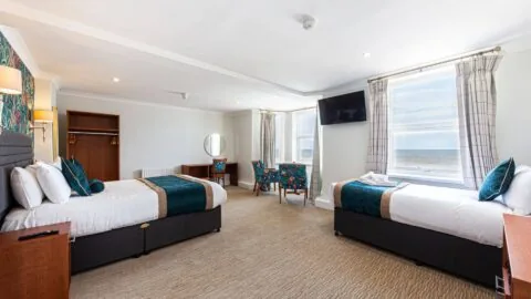 superior sea view triple, the beaches hotel, prestatyn